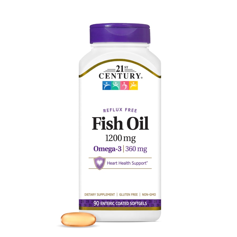 21st Century Fish Oil, 1,200 mg, 90 Enteric Coated Softgels, view 3