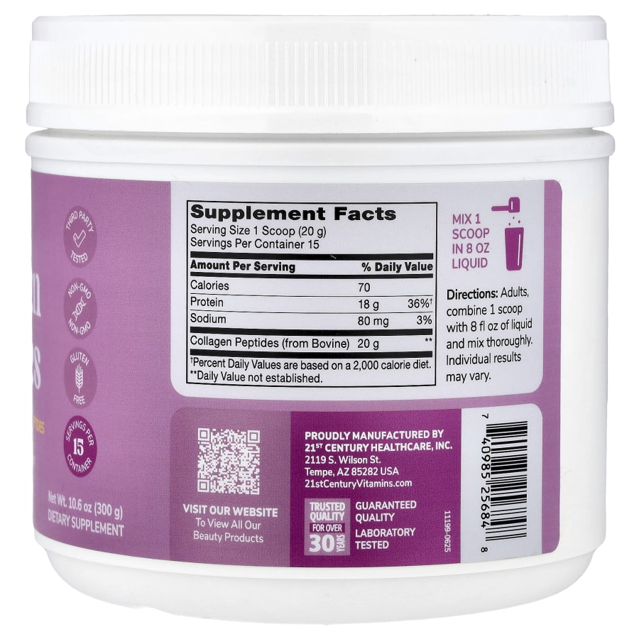 21st Century Kalos & Splendor™ Collagen Peptides, Unflavored, 10.6 oz (300 g), view 2