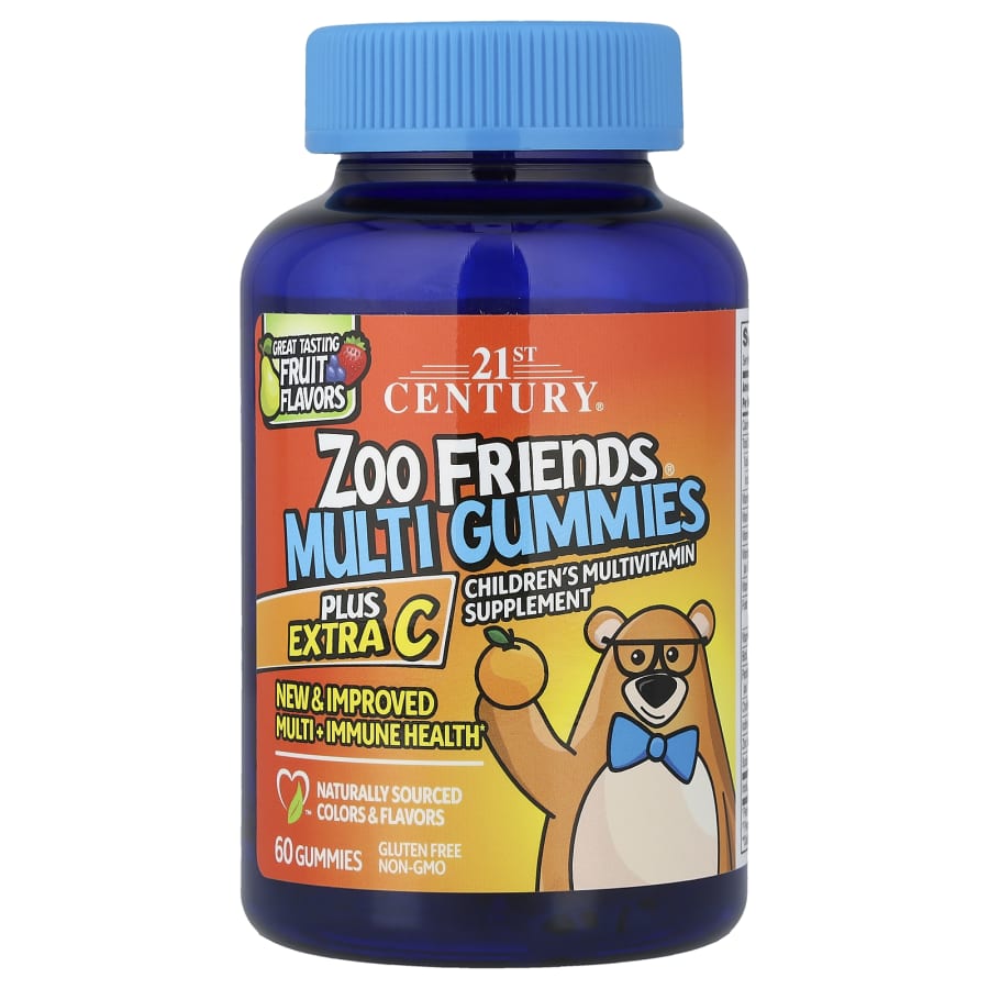 21st Century Zoo Friends® Multi Gummies, Plus Extra C, Great Tasting Fruit, 60 Gummies