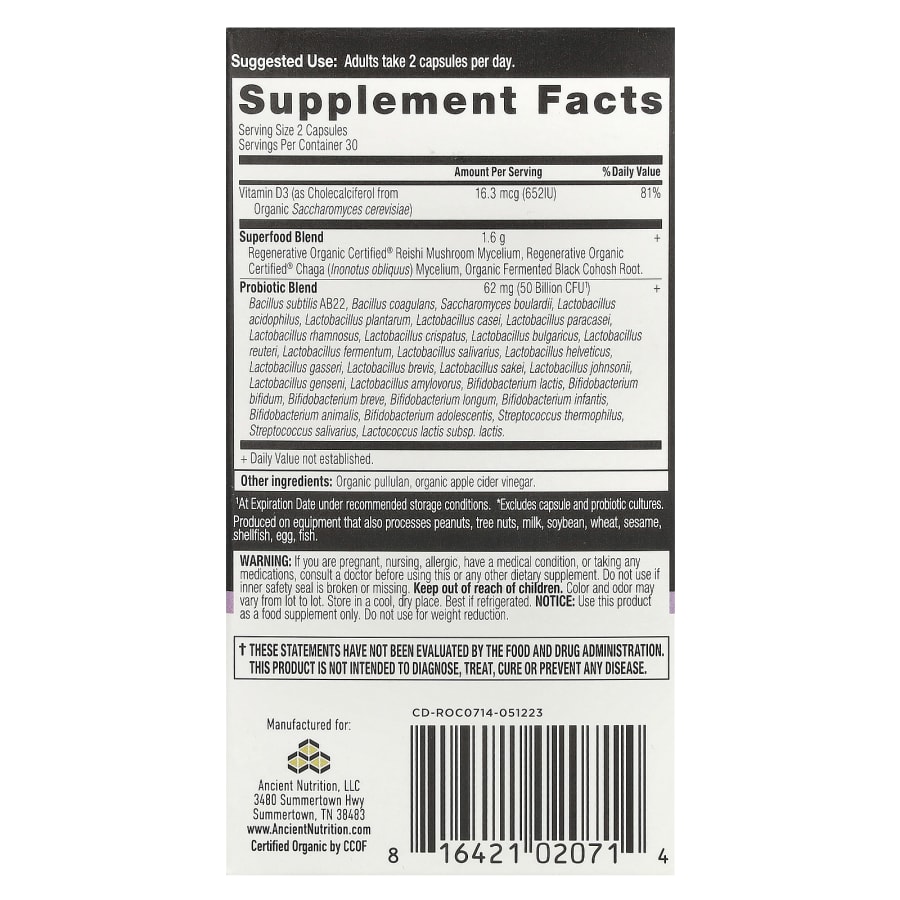 Ancient Nutrition Menopause Support Probiotics, 50 Billion CFU, 60 Capsules, view 2