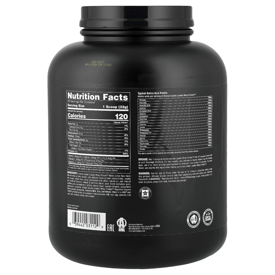 Animal Whey Protein Powder, Cookies & Cream, 4 lb (1.81 kg), view 2