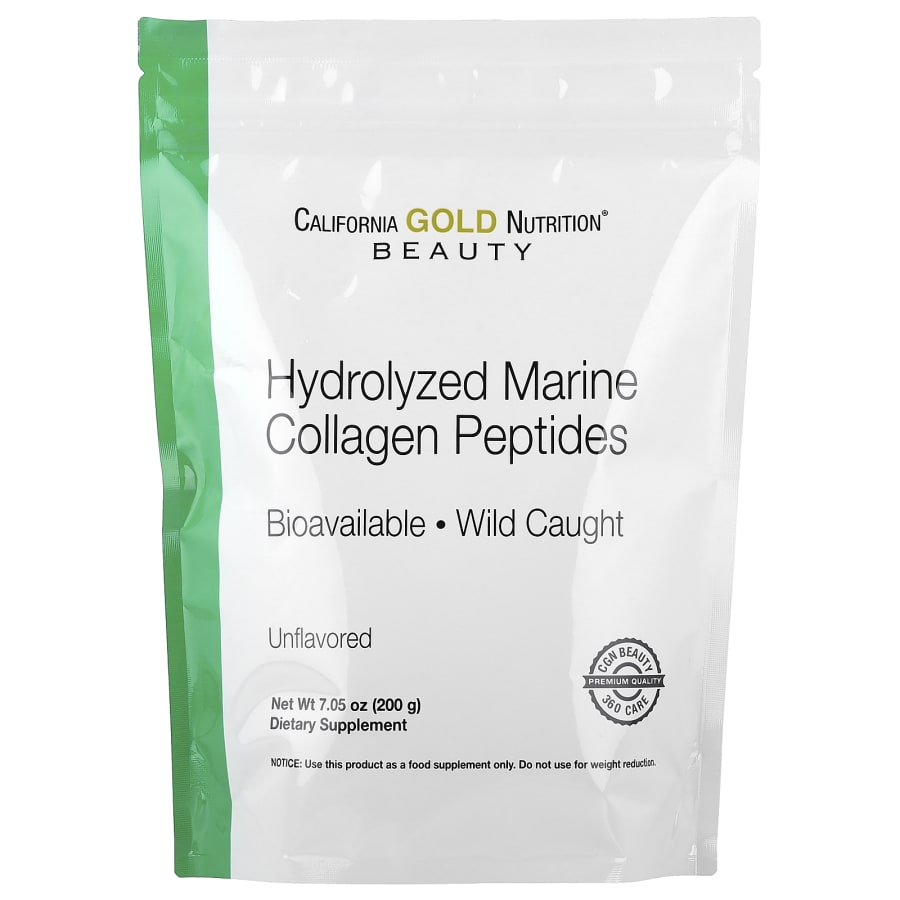 California Gold Nutrition Hydrolyzed Marine Collagen Peptides, Unflavored, 7.05 oz (200 g)