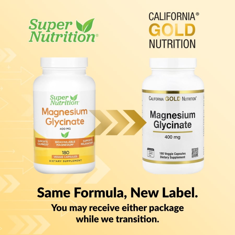California Gold Nutrition Magnesium Glycinate, 180 Veggie Capsules (133 mg per Capsule), view 3