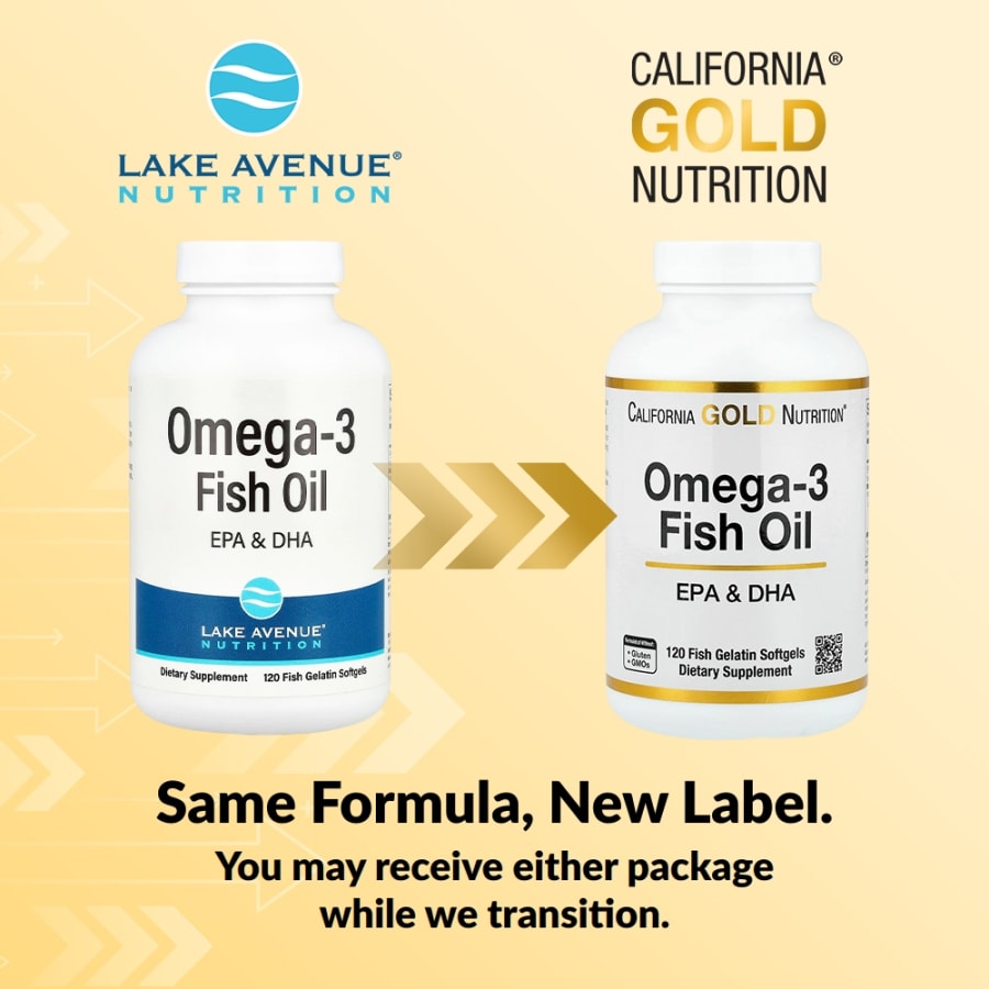 California Gold Nutrition Omega-3 Fish Oil, 120 Fish Gelatin Softgels (1,250 mg per Softgel), view 3