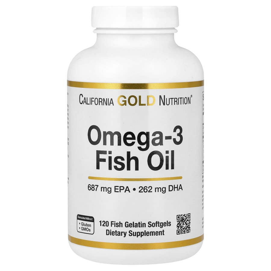 California Gold Nutrition Omega-3 Fish Oil, 120 Fish Gelatin Softgels (1,250 mg per Softgel)