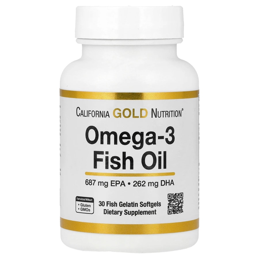 California Gold Nutrition Omega-3 Fish Oil, 30 Fish Gelatin Softgels (1,250 mg per Softgel)