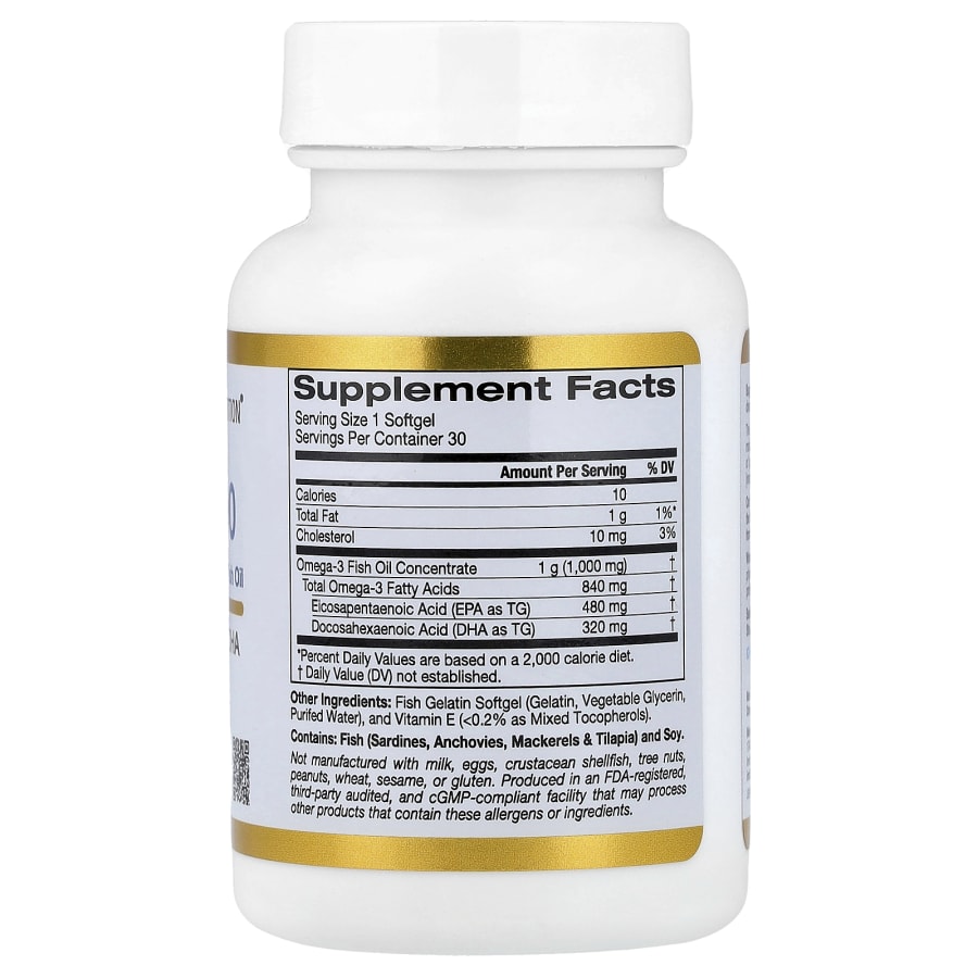 California Gold Nutrition Omega 800, 30 Fish Gelatin Softgels (1,000 mg per Softgel), view 2