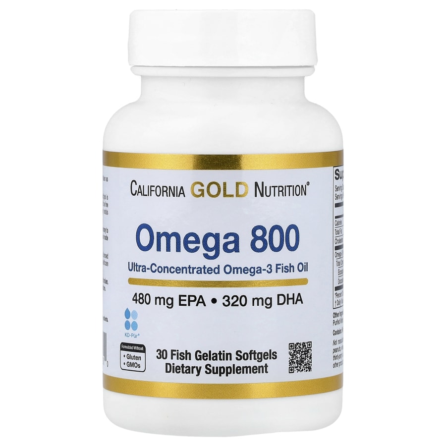 California Gold Nutrition Omega 800, 30 Fish Gelatin Softgels (1,000 mg per Softgel)