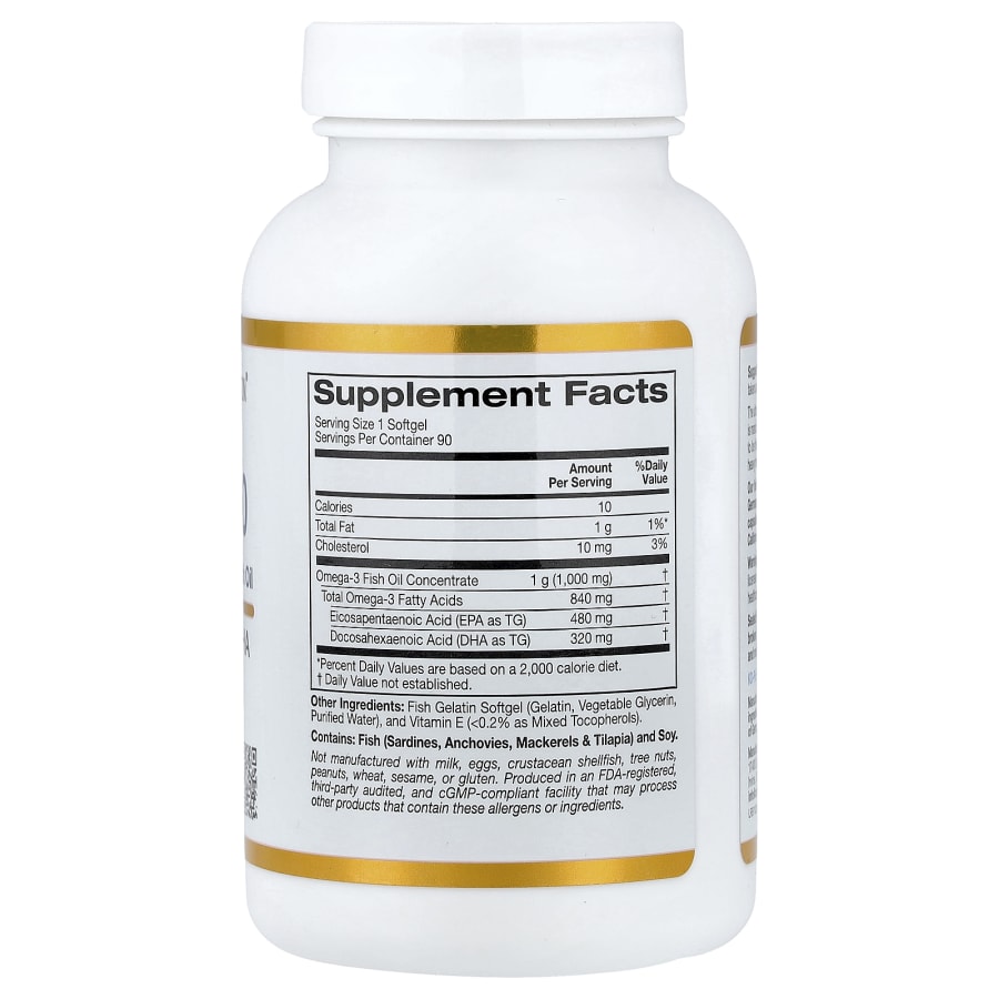 California Gold Nutrition Omega 800, 90 Fish Gelatin Softgels (1,000 mg per Softgel), view 2
