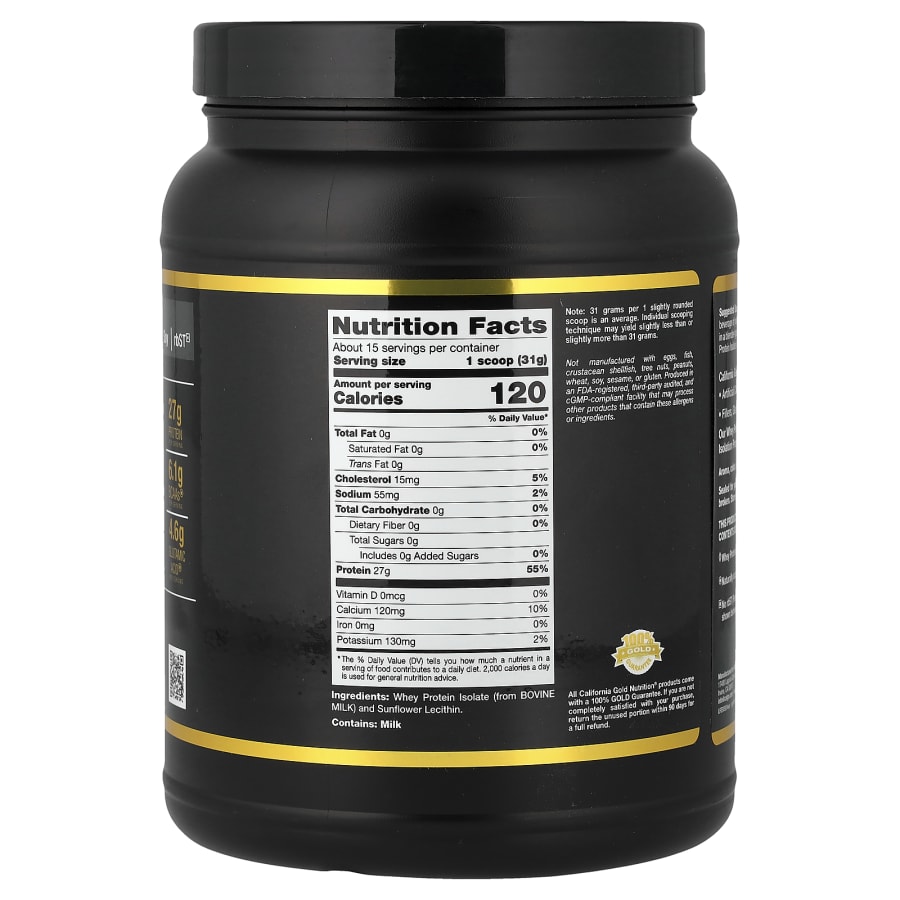 California Gold Nutrition Sport, Whey Protein Isolate, Unflavored, 1 lb (454 g), view 2