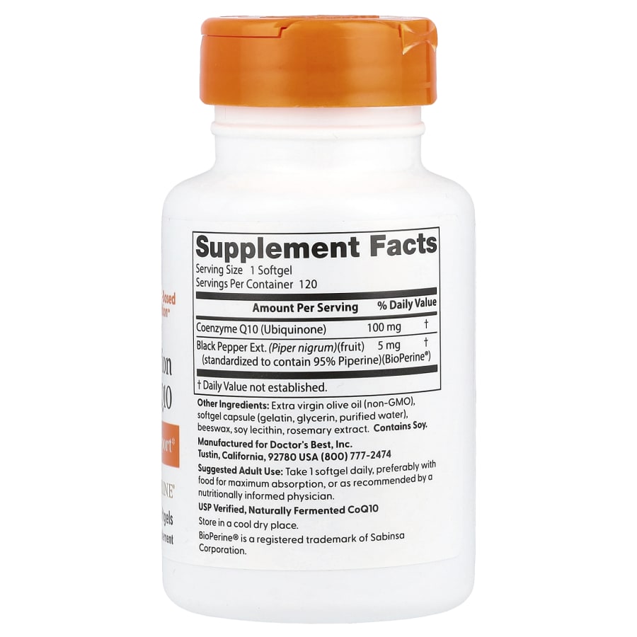 Doctor's Best High Absorption CoQ10, 100 mg, 120 Softgels, view 2