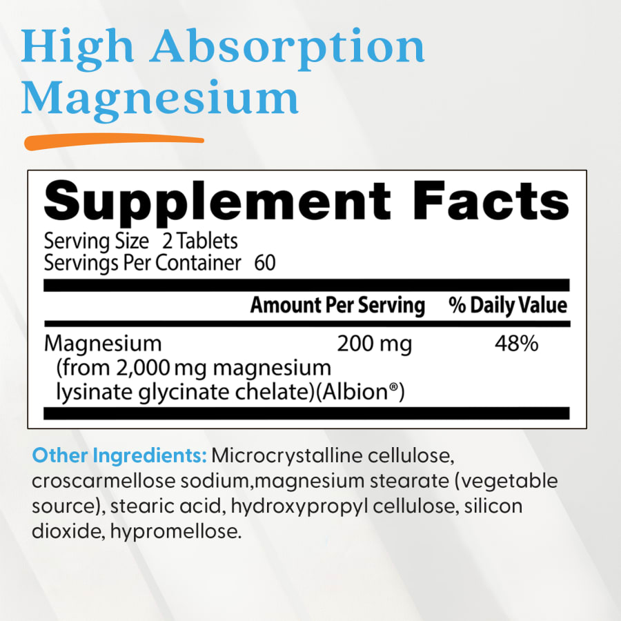 Doctor's Best High Absorption Magnesium, 120 Tablets (100 mg per Tablet), view 4