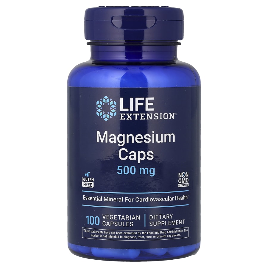 Life Extension Magnesium Caps, 500 mg, 100 Vegetarian Capsules