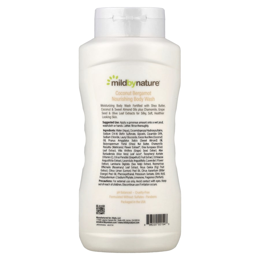 Mild By Nature Nourishing Body Wash, Coconut Bergamot, 16 fl oz (473 ml), view 2