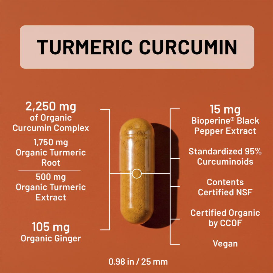 NatureWise Organic Turmeric Curcumin, 90 Vegan Capsules, view 4