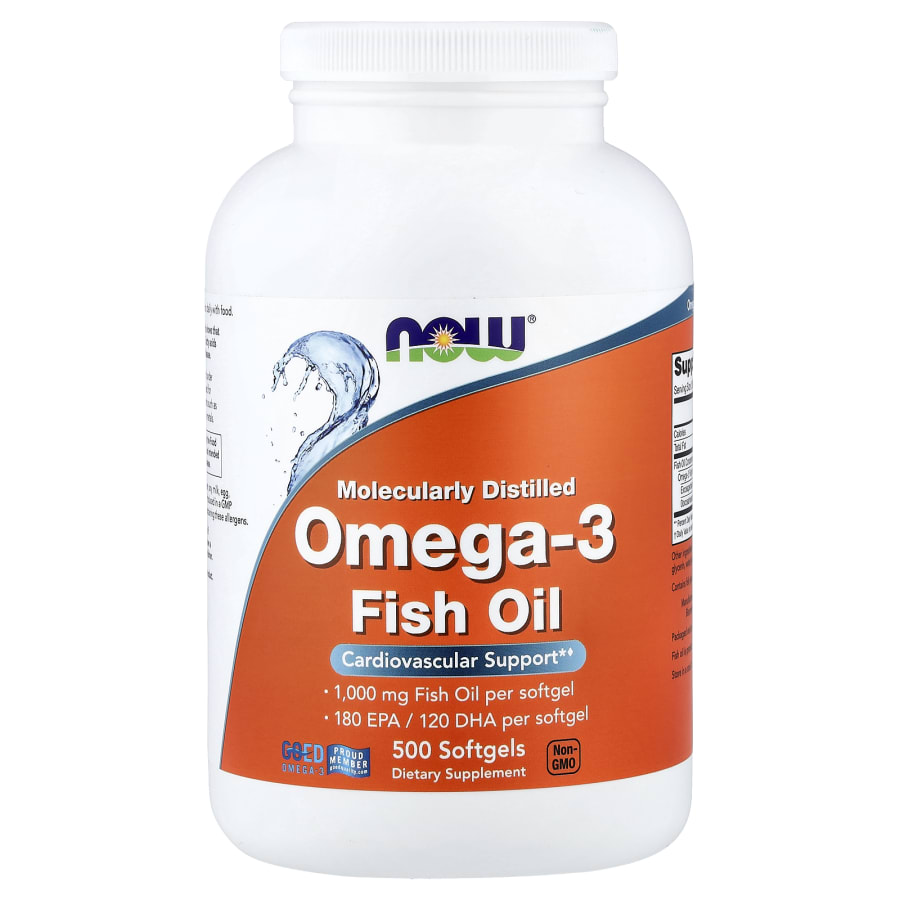 NOW Foods Omega-3 Fish Oil, 1,000 mg, 500 Softgels