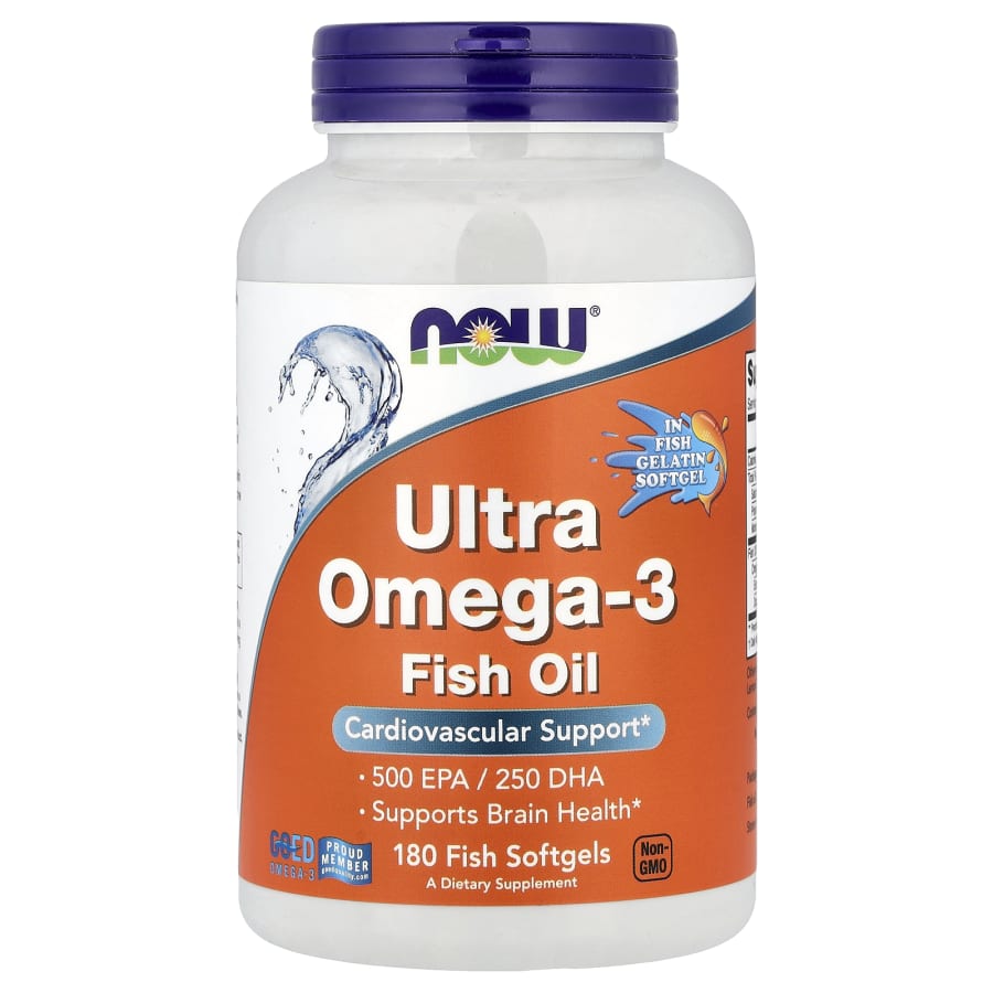 NOW Foods Ultra Omega-3 Fish Oil, 180 Fish Softgels