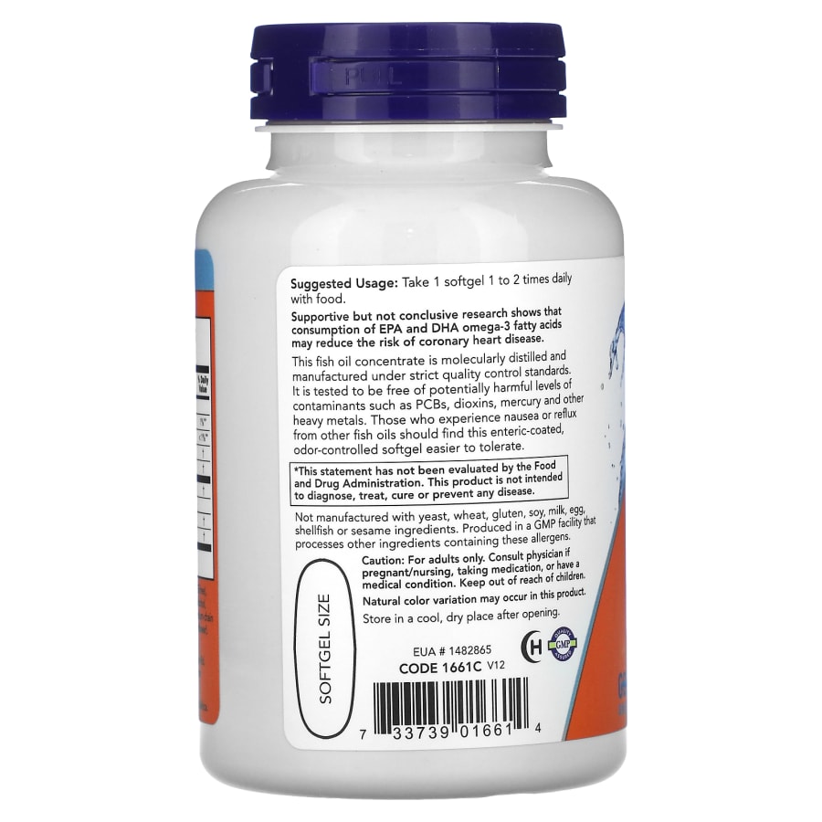 NOW Foods Ultra Omega-3 Fish Oil, 90 Softgels, view 3