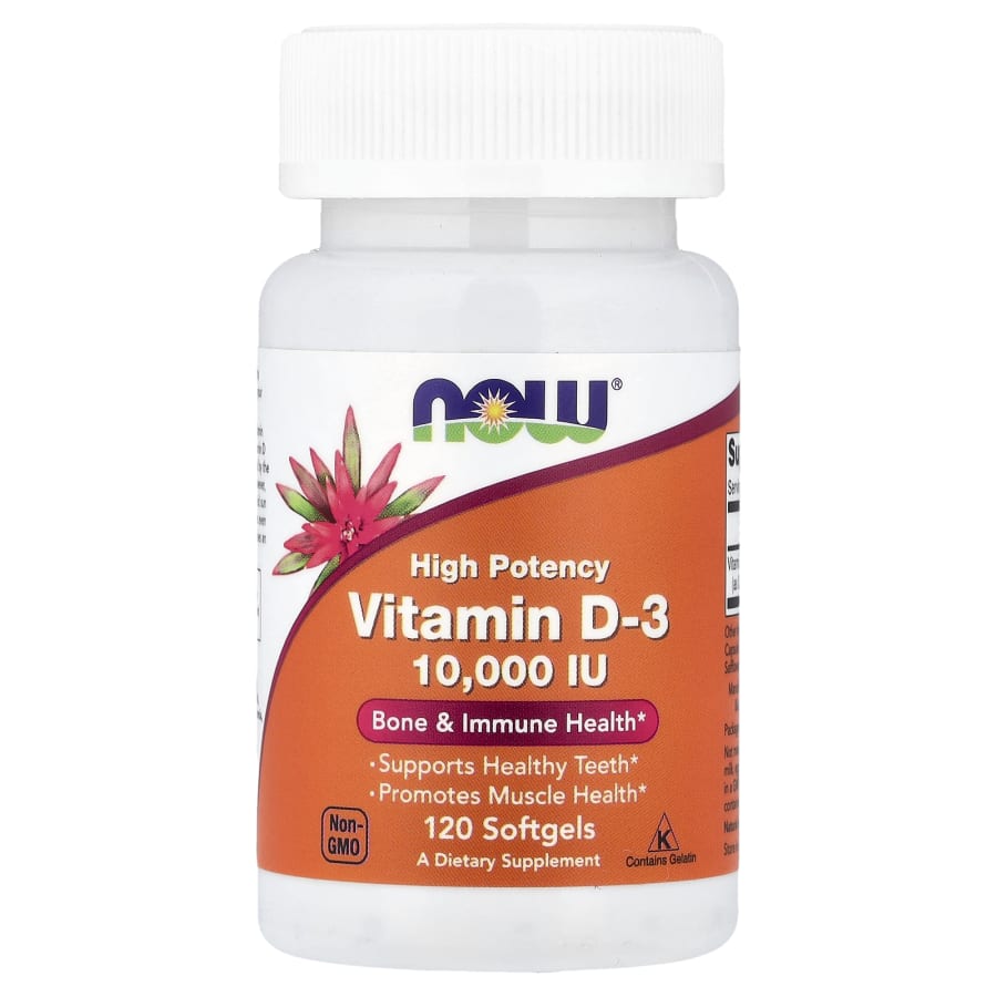 NOW Foods Vitamin D-3, High Potency , 10,000 IU, 120 Softgels