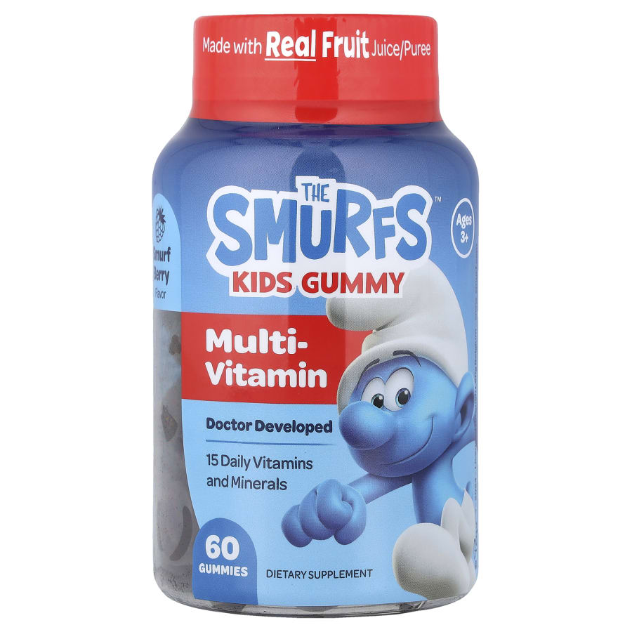 The Smurfs Kids Gummy, Multi-Vitamin, Ages 3+, Smurf Berry, 60 Gummies