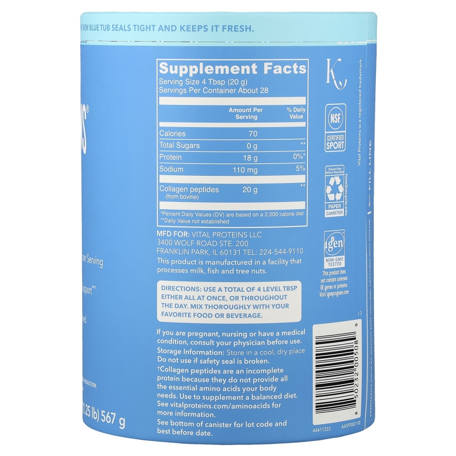 Vital Proteins Collagen Peptides, Unflavored, 20 oz (567 g), view 2