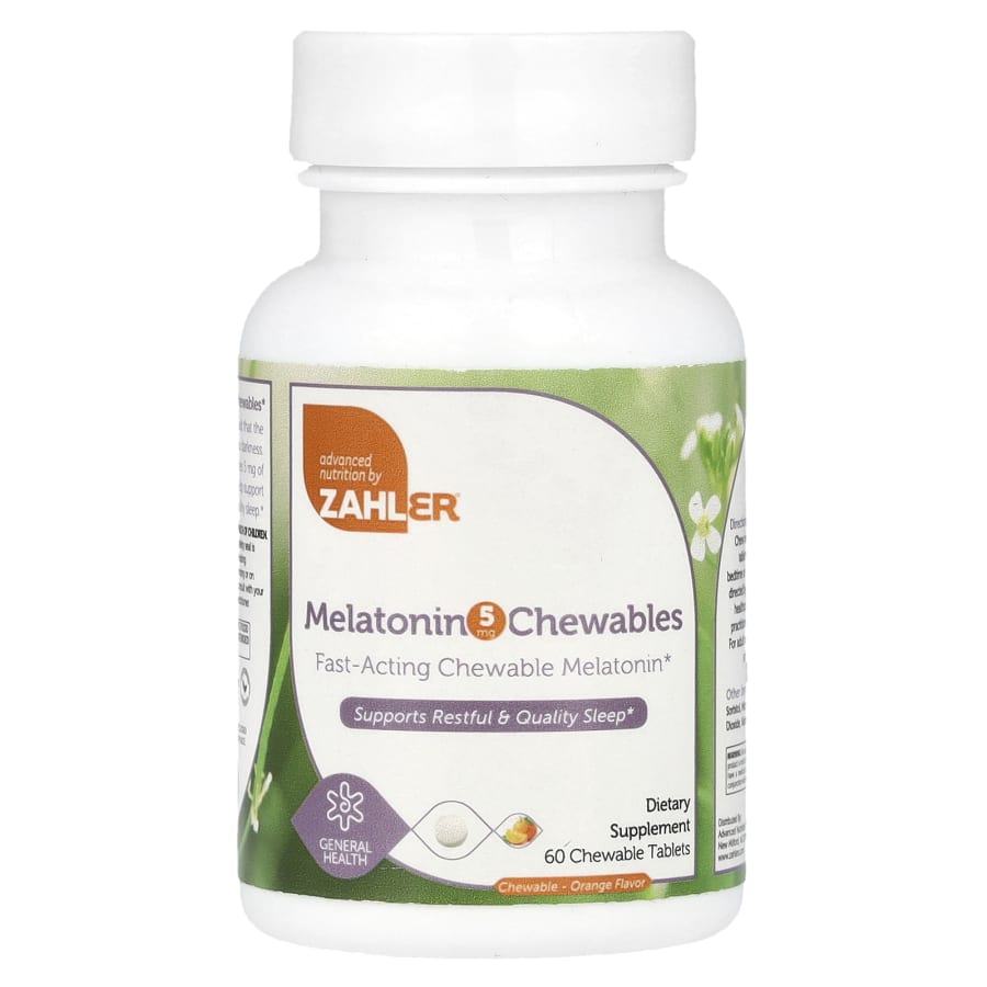 Zahler Melatonin Chewables, Orange, 5 mg, 60 Chewable Tablets